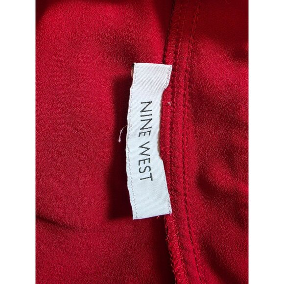 Nine West Womens Red Long Sleeve Blouse Size M - Picture 5 of 8